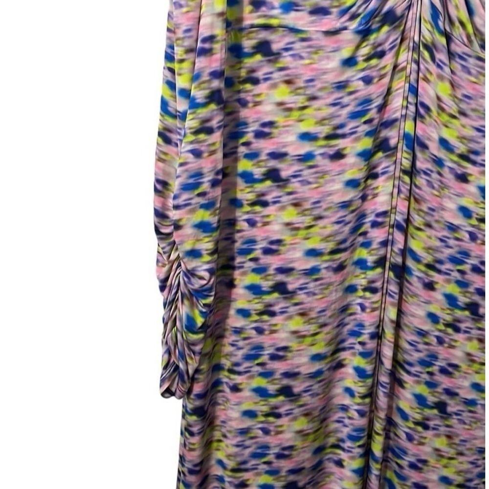 Tanya Taylor Women's Purple Multicolor Zoe Dress Rushed Sleeve/Center Size 3x View 6